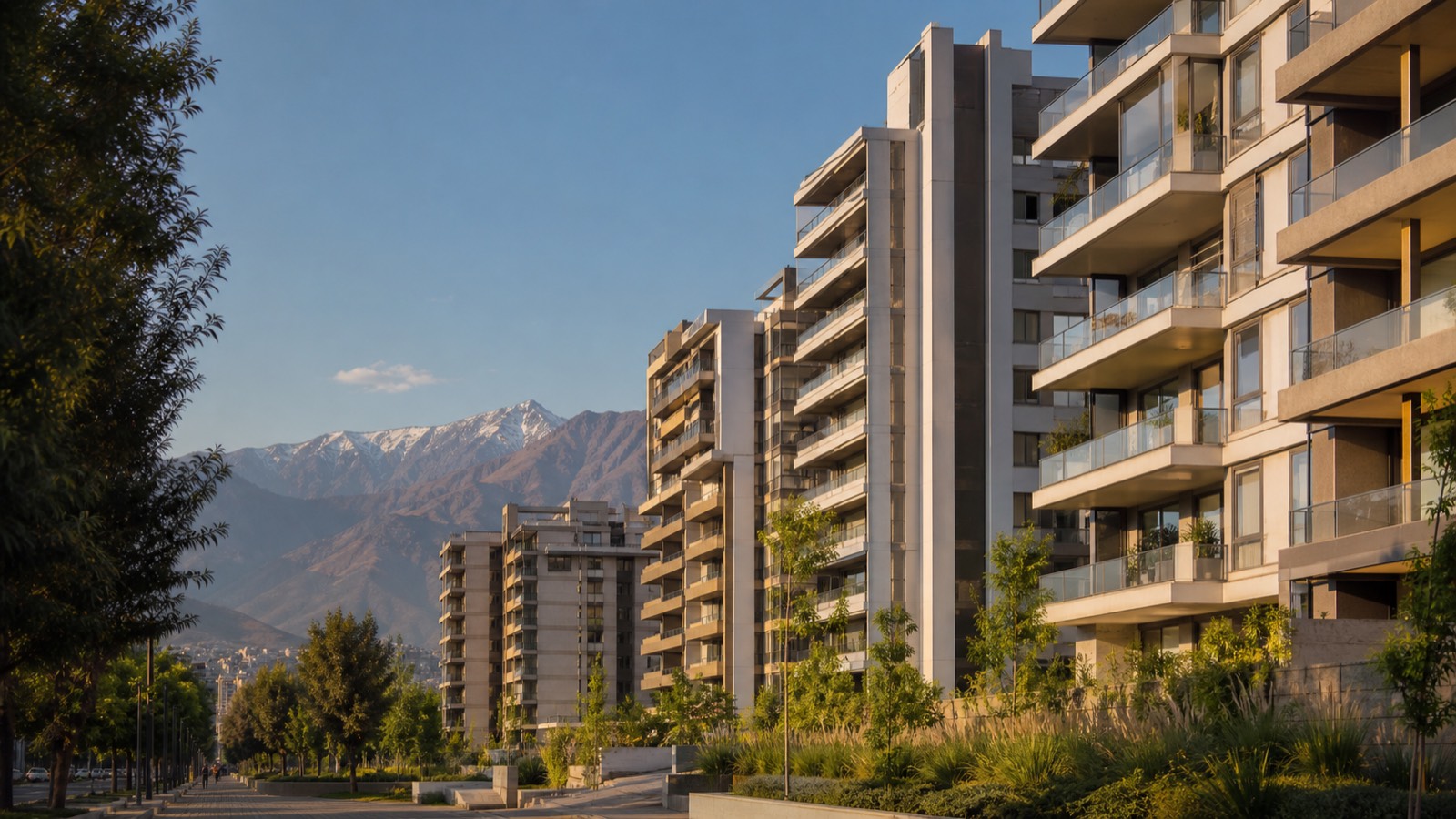 Edificios residenciales contemporáneos en Santiago de Chile